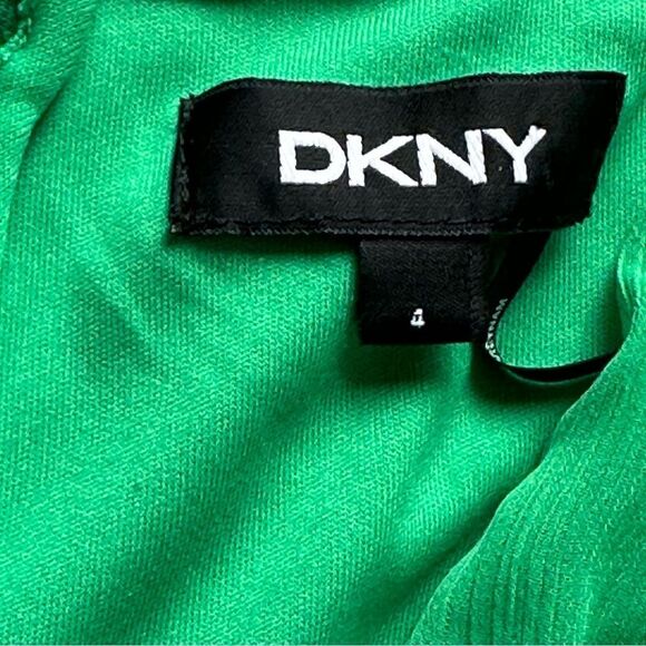 DKNY Bright Green Self Belt Flowy Dress Size 4 - Picture 12 of 14